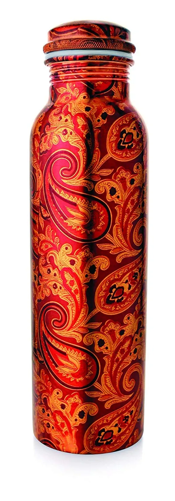 CopperTM_|Pure_Copper_Printed_Water_Bottle_|_Plain_Copper_Bottle_1_Litre,_Leak_Proof,_Jointless,_Seamless_Outer_Layer_Lacquered_Stain_Free_|_Capacity-1000_ml_|_Antique_Yoga_Water_Bottle