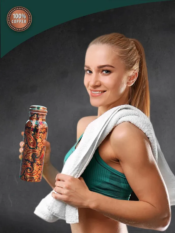 Copper_Pure_Copper_Water_Bottle_Handmade_Green_Print_|_Joint_Free_Leak_Proof_|_Ayurveda_Yoga_Health_Gym_Bottle