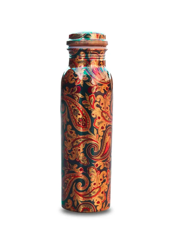 Copper_Pure_Copper_Water_Bottle_Handmade_Green_Print_|_Joint_Free_Leak_Proof_|_Ayurveda_Yoga_Health_Gym_Bottle