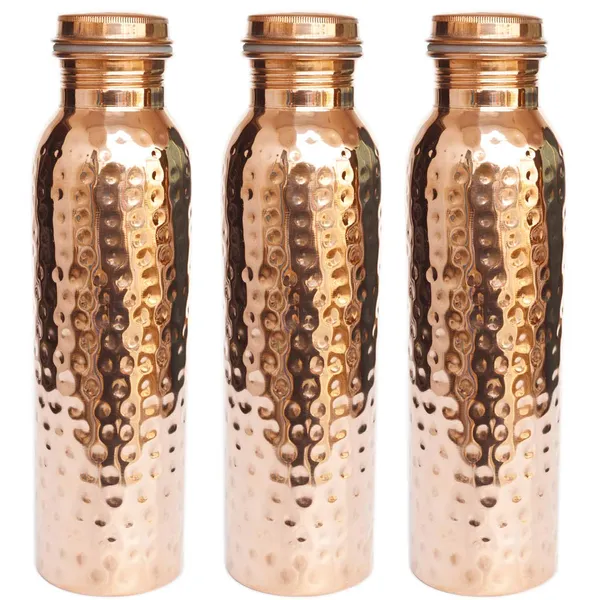 Copper_|_100%_Pure_Copper_Water_Bottle_Handmade_Diamond_|_Joint_Free_Leak_Proof_|_Ayurveda_Yoga_Health_Benefits_|_Kills_Bacteria_in_Water_|_Improves_Skin_Glow_&_Shine_|_1000_ML_|_Brown_|_Set_of_3.