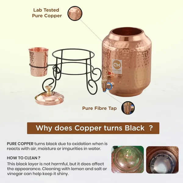 Copper-Master_Hammered_Water_Dispenser_(Matka/Pot)