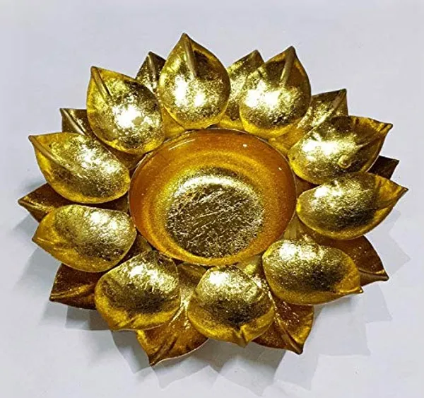Copper_Round_Leaf_Border_Designer_URLI_(Set_of_1)_Decorative_Beautiful_Handcrafted_Bowl_for_Floating_Flowers_and_Tea_Light_Candles_Home_Table_Decor_Special_for_Diwali_Gift