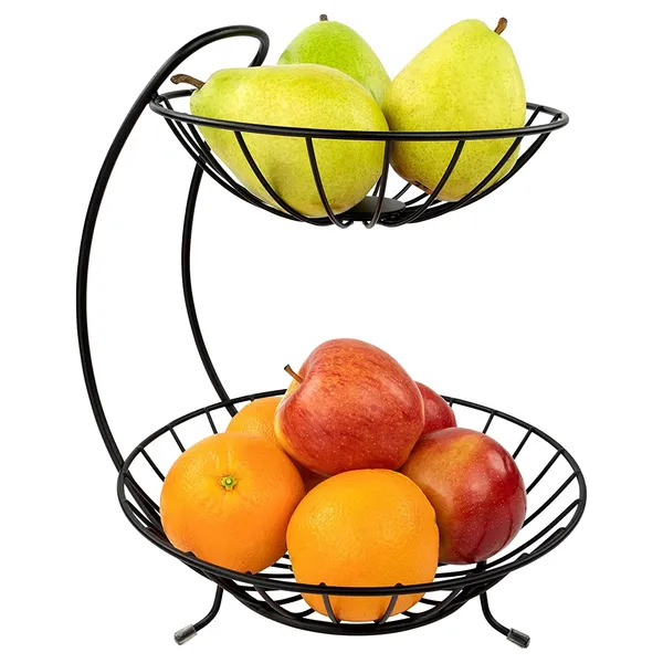 Copper®_2_Tier_Metal_Fruit_and_Vegetable_Basket_for_Kitchen_-_Fruit_Basket_for_Dining_Table_-_Fruit_Bowl_–_Fruit_and_Vegetable_Stand_for_Kitchen_–_Counter_Top_Fruit_Rack