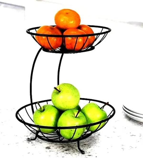 Copper®_2_Tier_Metal_Fruit_and_Vegetable_Basket_for_Kitchen_-_Fruit_Basket_for_Dining_Table_-_Fruit_Bowl_–_Fruit_and_Vegetable_Stand_for_Kitchen_–_Counter_Top_Fruit_Rack