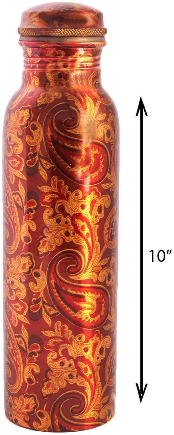 CopperTM_Pure_Copper_Bottle,Printed_Engraved_&_Antique_Design,_No_Joint,_100%_Pure_Copper_Bottle,_Copper_Bottle_for_Water_1_Liter