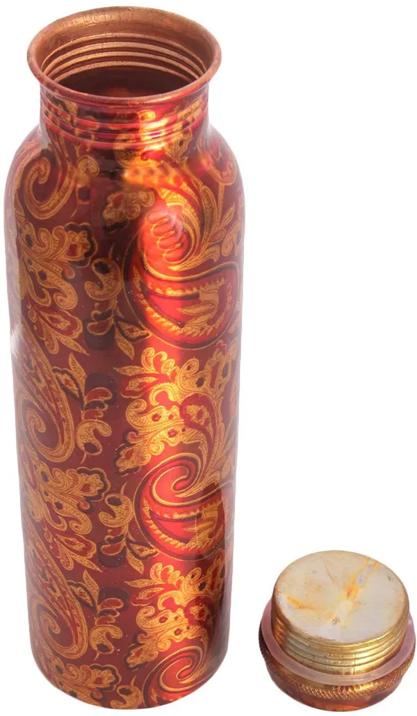CopperTM_Pure_Copper_Bottle,Printed_Engraved_&_Antique_Design,_No_Joint,_100%_Pure_Copper_Bottle,_Copper_Bottle_for_Water_1_Liter