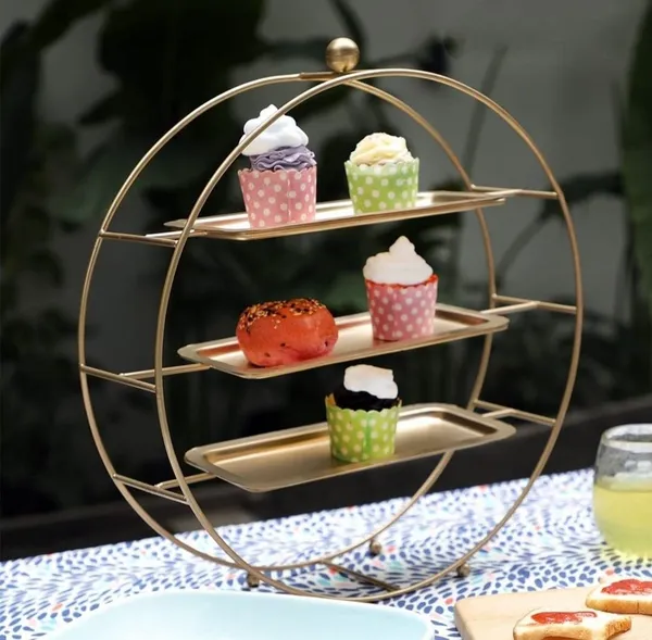 Copper_Gold_Plated_Round_Tea_Break_Buffet_Display_Pastry_Rack_Three_Tier_Sushi_Snack_Shelf_Banquet_Cold_Meal_Metal_Snacks_Organizer_|_Buffet_Server_|_Gold_and_White