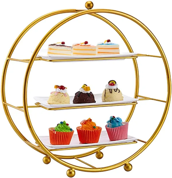Copper_Gold_Plated_Round_Tea_Break_Buffet_Display_Pastry_Rack_Three_Tier_Sushi_Snack_Shelf_Banquet_Cold_Meal_Metal_Snacks_Organizer_|_Buffet_Server_|_Gold_and_White