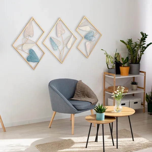 Copper_Handcrafted_Peepal_Leaf_Wall_Art_for_Living_Room,_Bedroom,_and_Office_Decoration_|_Set_of_3_Metal_Wall_Sculptures