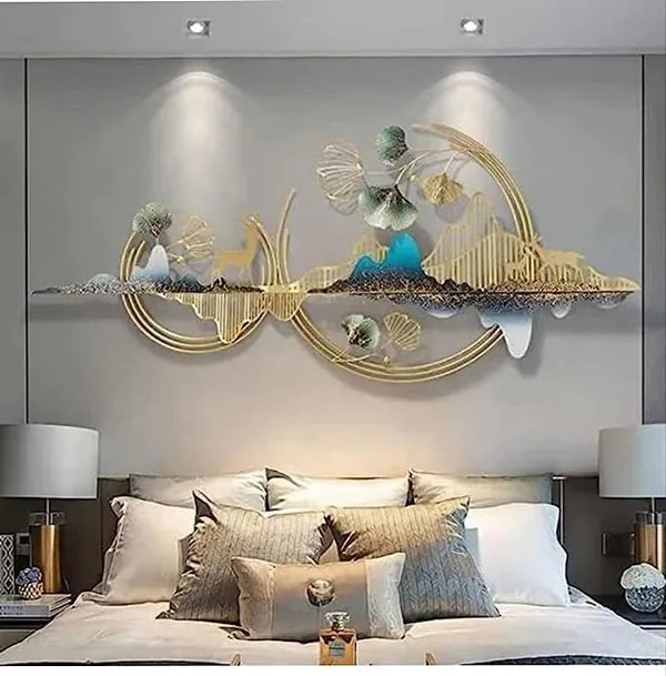 Copper_Metal_Wall_Art_Mountain_with_Deer_for_Living_Room_(52_*_24_Inch)_Wall_Decoration_|_Modern_Wall_Hanging_for_Bedroom_&_Home_&_etc