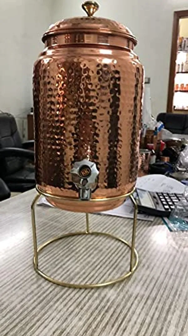 Copper_5_Litre_Hammered_Copper_Water_container_(Matka/Pot)_Dispenser_Pot_with_1_Copper_Glass_and_Stand,(5000_ml)