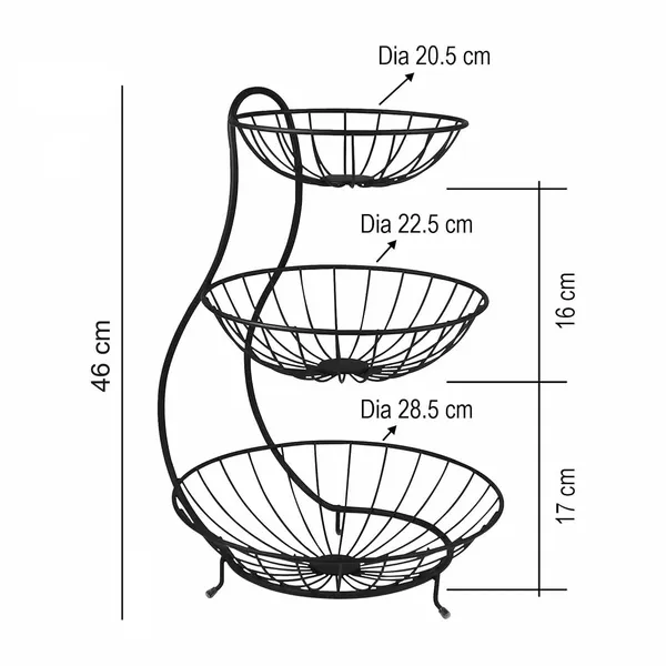 SMARTSLIDE_3_Tier_Steel_Fruit_and_Vegetable_Basket_for_Kitchen_-_Fruit_Basket_for_Dining_Table_-_Fruit_Bowl_|_Fruit_and_Vegetable_Stand_for_Kitchen_|_Counter_Top_Fruit_Rack,_Tiered_Shelf