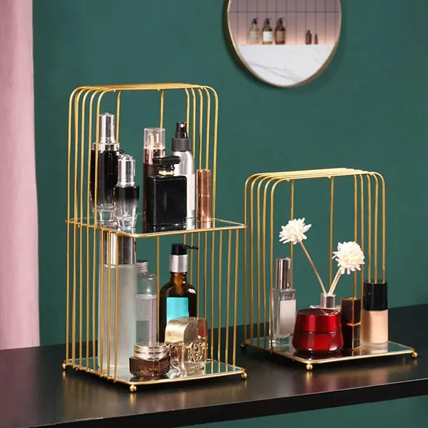 Copper_Metal_Square_Perfume_Organiser_1_Tier_with_Tabletop_Framed_Mirror_Base_and_Beautiful_Gold_Colour_Decorative_Cosmetics_Holder_Beauty_Display