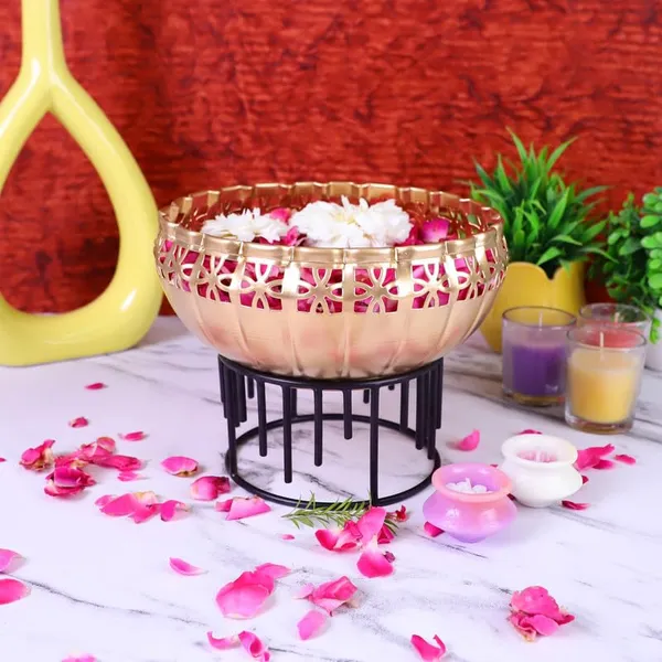 Copper_Elegant_Decorative_Bowl_with_Floral_Cutwork_and_Metal_Stand_–_Golden_Finish_Centerpiece_Bowl_for_Home_Décor,_Potpourri,_Dry_Fruits,_or_Tealight_Candle_Holder