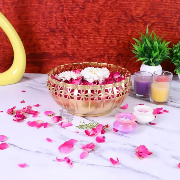 Copper_Elegant_Decorative_Bowl_with_Floral_Cutwork_and_Metal_Stand_–_Golden_Finish_Centerpiece_Bowl_for_Home_Décor,_Potpourri,_Dry_Fruits,_or_Tealight_Candle_Holder