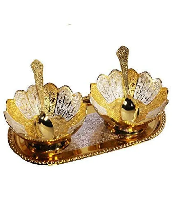 Copper__Silver/Gold_Kamal_Bowl_Set_with_Royal_Velvet_Box-_Capsul_5_PCS_Set