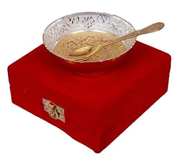 Copper__Gold_Plated_Single_Bunda_Bowl_4''_with_Royal_Velvet_Box-_2_Pcs_Set
