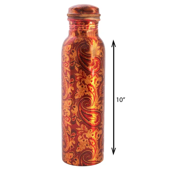 SRSR_Copper's_Pure_Copper_Printed_Water_Bottle_|_Designer_Copper_Bottle_1_Litre,_Leak_Proof,_Jointless,_Seamless|_Capacity-1000_ml_|_Antique_Yoga_Water_Bottle|_Gift_Offer_(Love_Rose)