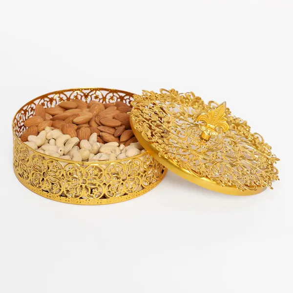 Copper_German_Golden_Dry_Fruits_Box,_Handcraft_Decorative_Jewelry_Box,_Multipurpose_Round_Glass_Mirror_Lid_Storage_Container_Organizer_for_Home_Décor