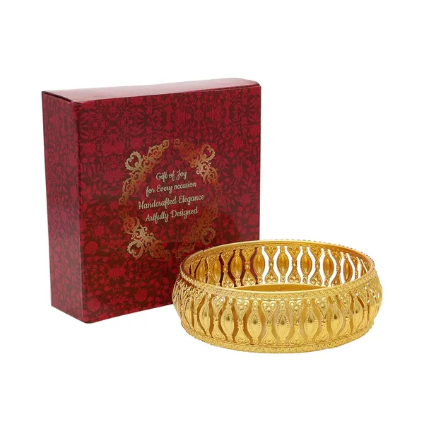 Copper_Round_German_Golden_Plated_Tray|Round_Decorative_Tray|Best_Gift_for_Pooja|_Décor|_Diwali_|Anniversary_|House_Warming_Birthday_(Pack_of_1)_Size:_6x6_Inches,Design_3