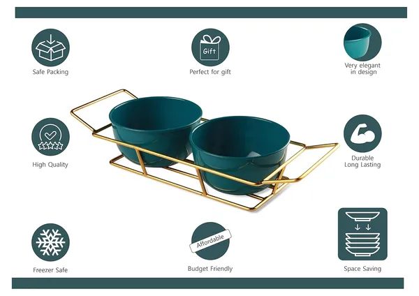 Copper_Serving_Metal_Two_Green_Bowl_Set_With_Gold_Plated_Wire_Tray_Pudding_Set_For_Center_Table_For_Guest_Wedding_Return_Gift,_300_ML