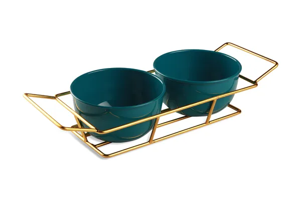 Copper_Serving_Metal_Two_Green_Bowl_Set_With_Gold_Plated_Wire_Tray_Pudding_Set_For_Center_Table_For_Guest_Wedding_Return_Gift,_300_ML