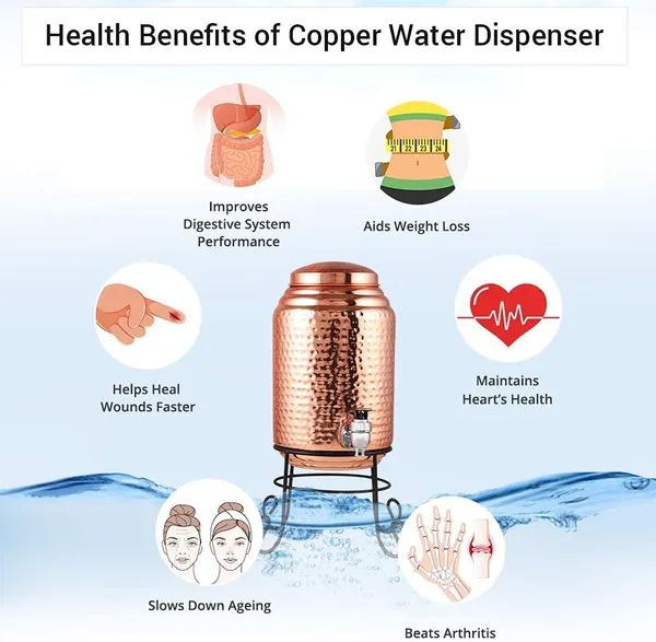 Copper_Handmade_Copper_Metal_Matka_Hammer_Cut_(Matka/Pot)