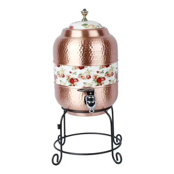 Copper_Handmade_Copper_Matka_Mette_Look_Hammer_With_Rose_New_Print_Design,_5_Liter,_3-Piece,_Clear