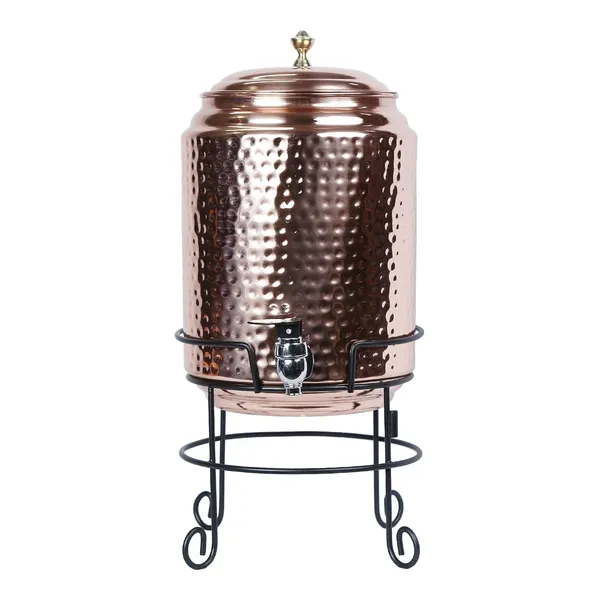 Copper_Handmade_Copper_Matka_Honey_Hammer_Dotted_Pure_With_Stand_And_Two_Glass