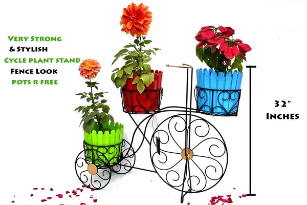 Copper_3-Tier_Garden_Cart_Planter_Stand_Tricycle_Plant_Holder_-_Planter_Holder-_Ideal_for_Home,_Garden,_Patio_-_Great_Gift_for_Plant_Lovers_For_Indoor_Oxygen_Plant_With_Earthen_Pots