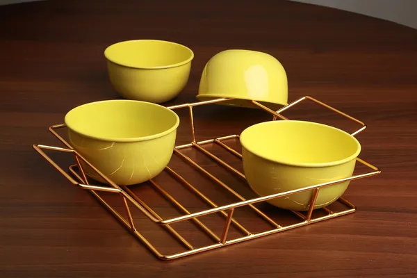 Copper_Snack_Four_Metal_Bowl_Gold_Plated_Tray_with_Handle_for_Fresh_Fruit_Tray,_Dried_Fruit_Tray,_with_Tray,_Snack_Tray,_Grid_Plate_(Gold_and_Lime)_Ramekin_Guest_Refeshment_Set
