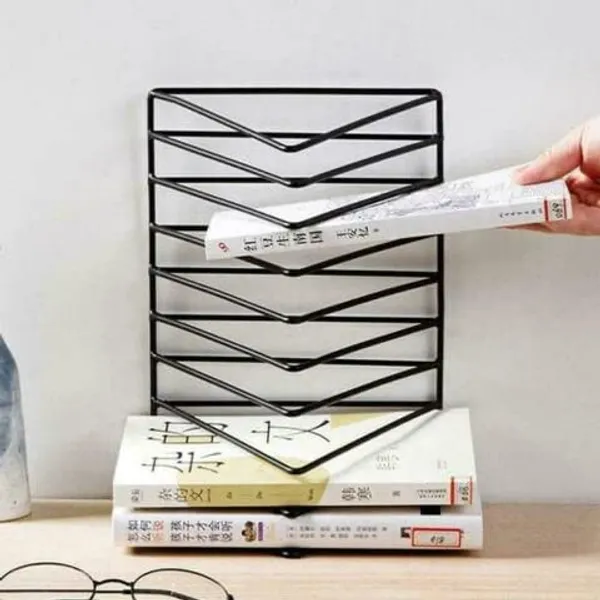 Copper_Metal_Triangle_Magazine_Newspaper_File_Organizer_Rack_Desktop_Iron_Book_Record_Holder_Storage_Organizer_Bookshelf_for_Home_School_Office_Decor,_Tiered_Shelf