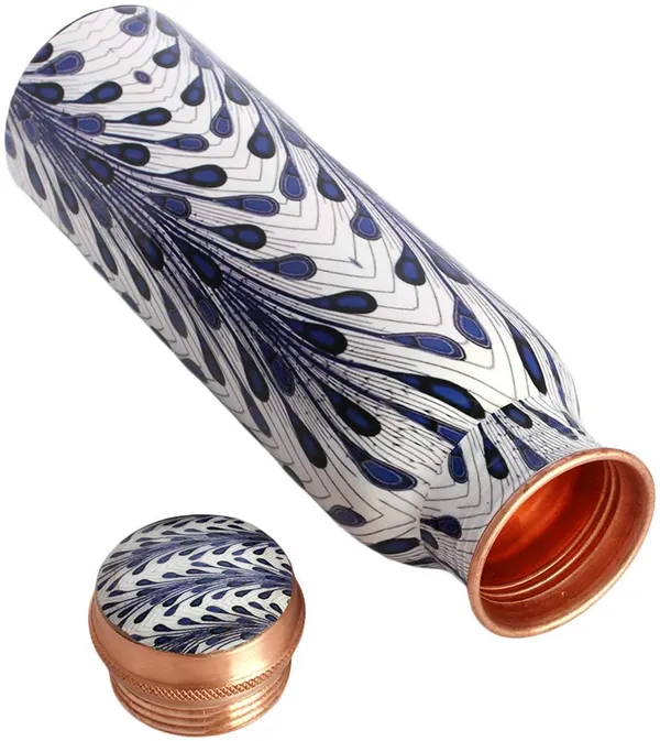 CopperTM_Pure_Copper_Bottle,Printed_Engraved_&_Antique_Design,_No_Joint,_100%_Pure_Copper_Bottle,_Copper_Bottle_for_Water_1_Liter