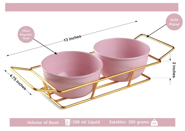Copper_Serving_Metal_Two_Pink_Color_Bowl