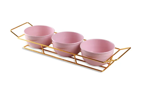 Copper_Serving_Three_Pink_Powder_Coated_Metal_Bowl_Set_with_Gold_Plated_Wire_Tray_Server_Set_for_Center_Table_for_Guest_Wedding_Return_Gifts_and_Dining_Table_for_Guest_Refeshment