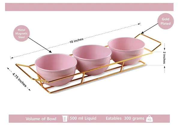 Copper_Serving_Three_Pink_Powder_Coated_Metal_Bowl_Set_with_Gold_Plated_Wire_Tray_Server_Set_for_Center_Table_for_Guest_Wedding_Return_Gifts_and_Dining_Table_for_Guest_Refeshment