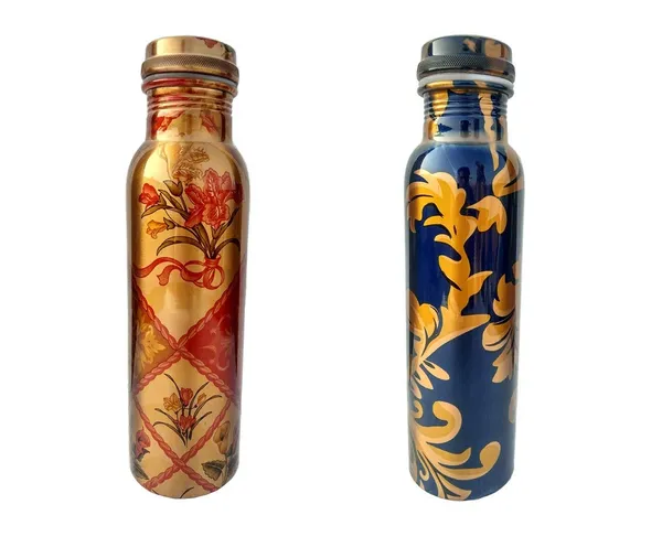 Copper_Printed_Copper_Water_Bottle_1_Liter_Leak_Proof_Lacquer_Coated_Pure_Copper_for_Travelling_Purpose,Yoga_Ayurveda_Healing_Health_Benefits,_1000_Ml(Pack_of_2)