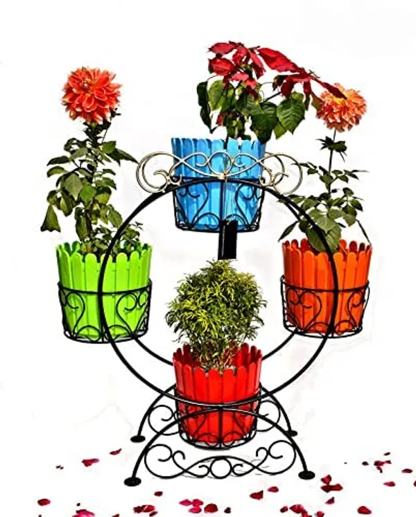 Copper_4_Tier_Black_Ring_Plant_Metal_Pot_Stand_Display_Shelf_Indoor_Outdoor_Flower_Rack_Holder