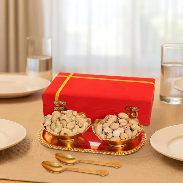 Copper_German_Silver_and_Gold_Plated_Metal_2_Bowls_Set_with_Tray_and_2_Spoons_-_in_Velvet_Gift_Box_for_Birthday_Home_Decor_Housewarming