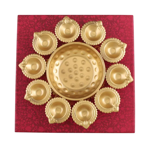 Copper_Metal_Decorative_Metal_Diya_Traditional_Diya_Urli_Tealight_Holder_Golden_Bowl_for_Floating_Flowers_Home,Office_Wedding_Decor_Size_10_Inches_with_10_diyas_with_Gift_Box