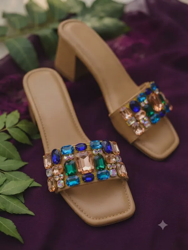 Elegant_Multicolor_Rhinestone_Block_Heel_Sandals_For_Women_|_2_Inches