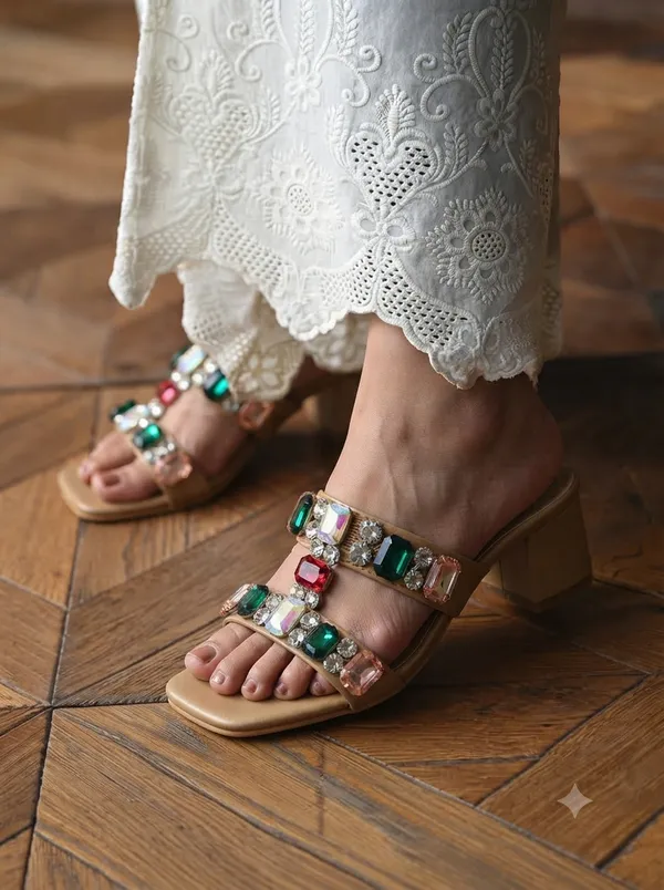 Emerald_Luxe_Gemstone_Block_Heels_For_Women_|_2_Inches