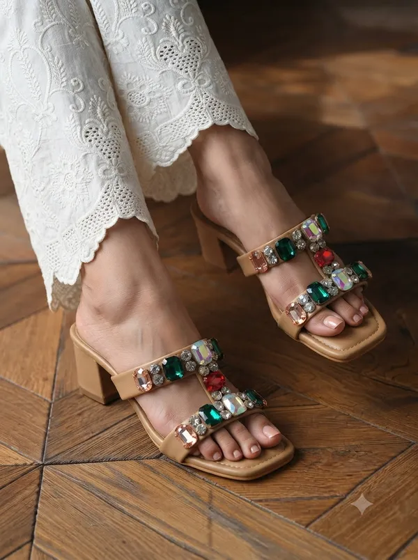 Emerald_Luxe_Gemstone_Block_Heels_For_Women_|_2_Inches