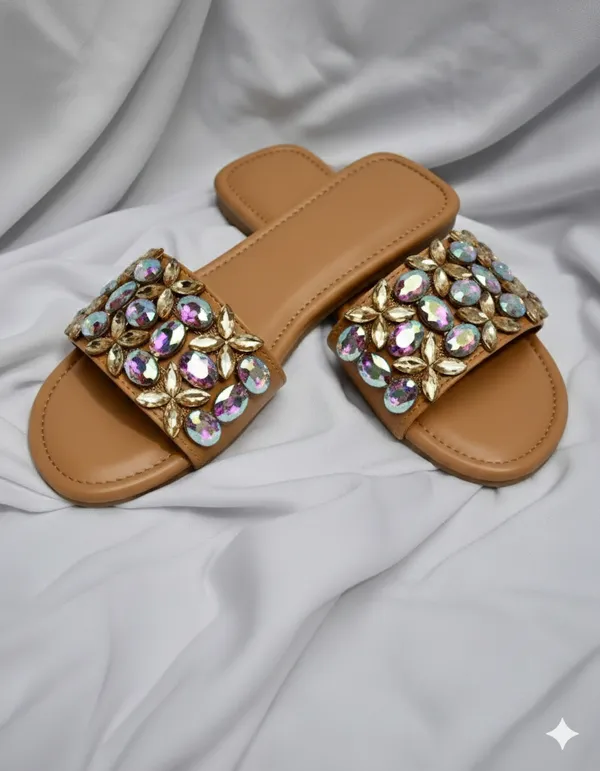 Brown_Polyster_Twilight_Spark_Flats_For_Women