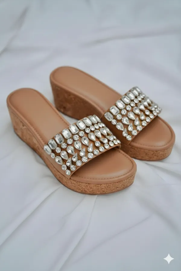 Brown_Leather_Starlight_Crystal_Wedges_For_Women
