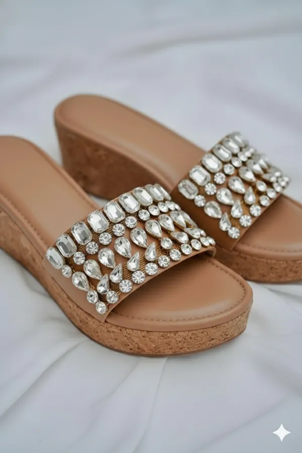 Brown_Leather_Starlight_Crystal_Wedges_For_Women