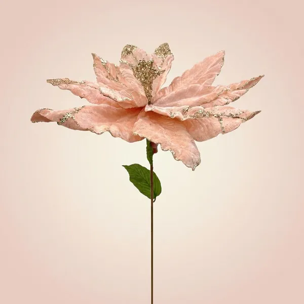 Blush_Pink_Fabric_And_Plastic_And_Glitter_Velvet_Glitter_Poinsettia_For_Home_Decor