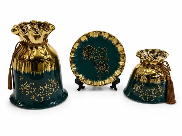 Green_Gold_Decorative_Jar_Set