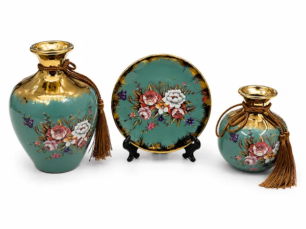 Teal_Gold_Decorative_Jar_Set