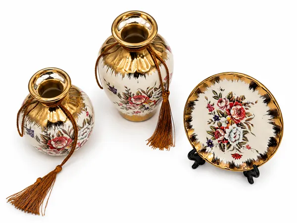 White_Floral_Decorative_Jar_Set